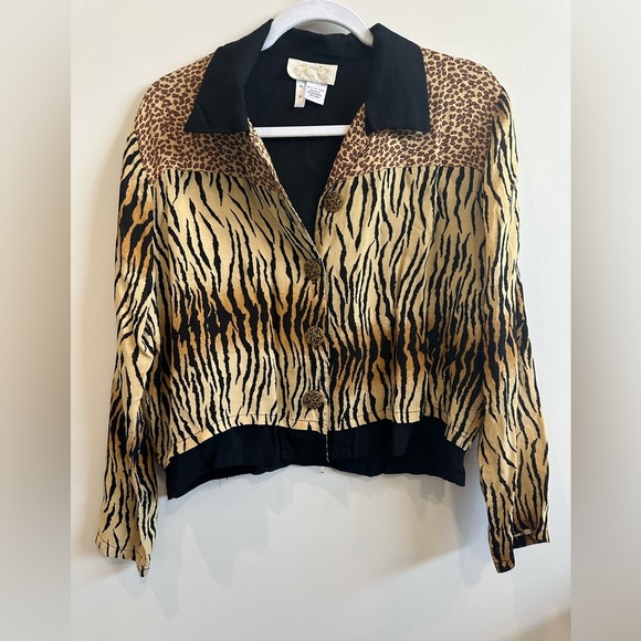 ❤️ Cache Animal Print Women's Blazer/Bomber Size M - Picture 1 of 4